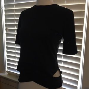 BENJAMIN JAY Black T Shirt w/Cutout Waist Detail